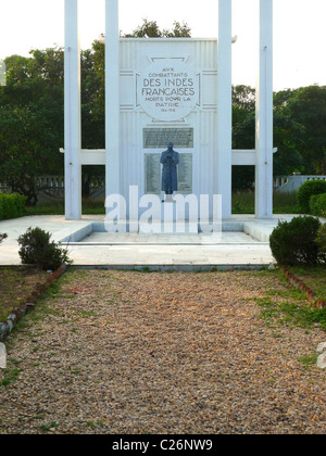 Französisch 1. Weltkrieg-Denkmal in Pondicherry Tamil Nadu, Indien Stockfoto