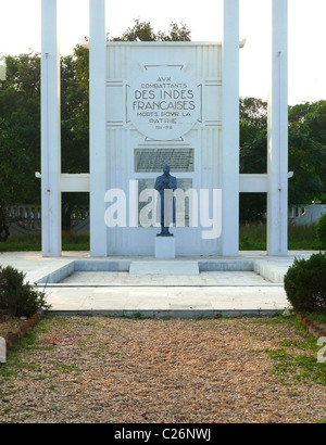 Französisch 1. Weltkrieg-Denkmal in Pondicherry Tamil Nadu, Indien Stockfoto