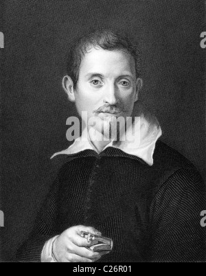 Domenico Zampieri aka Domenichino (1581-1641) auf Kupferstich von 1841. Maler des italienischen Barock. Stockfoto