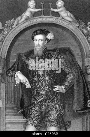 Henry Howard, Earl of Surrey, KG, Earl Marshal (1517-1547) auf Gravur aus dem Jahre 1838. Englische Aristokrat. Stockfoto