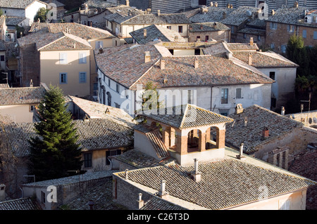 Allgemeine Luftaufnahme Blick auf die italienischen mittelalterlichen Stadt Orvieto, Italien. Stockfoto