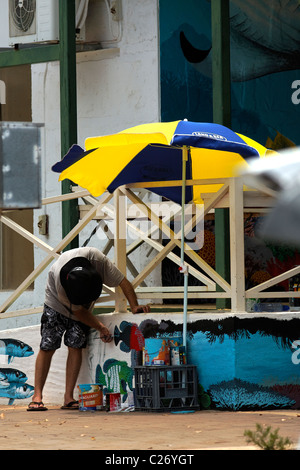 Melden Sie Schriftsteller Wandbemalung, Exmouth Western Australia Stockfoto