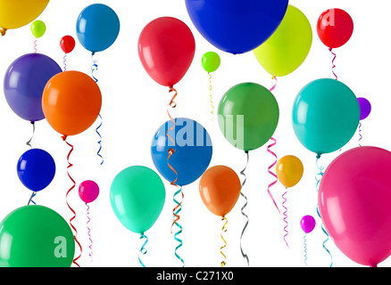 Viele bunte Luftballons als eine Hintergrundtextur Stockfoto