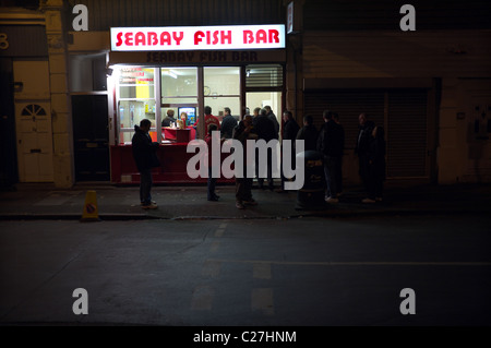 Seabay Fish Bar Chip Shop Stockfoto