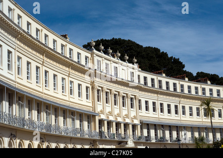 Hesketh Halbmond in Torquay an der englischen Riviera, Devon, Osborne Hotel, regency, war Teil von Hesketh Crescent, Meadfoot House Stockfoto