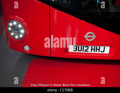 Mock-up des neuen London-Bus in London Transport Museum, Covent Garden Stockfoto