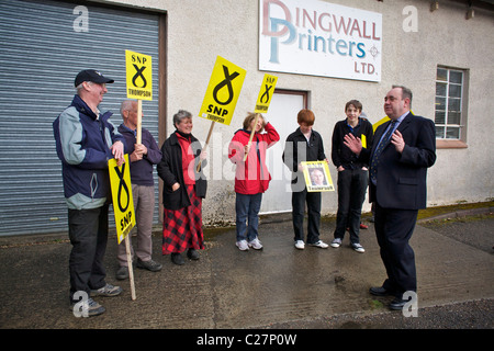 Alex Salmond Highland Wahl tour Stockfoto