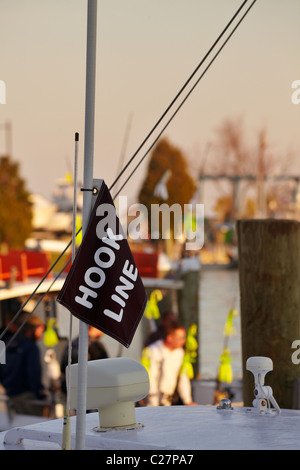 Kommerziellen Fischerboote angedockt in der Solomon Island Bucht, Maryland. Stockfoto