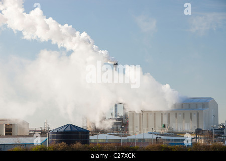 Emissionen von Jäger Tioxide arbeitet bei Seal Sands auf Teeside, Nord-Ost, UK. Stockfoto