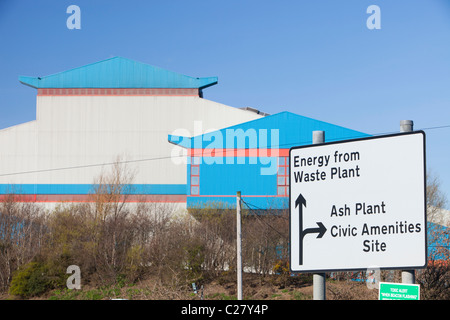 Energie aus Abfall Pflanze angeheizt durch die Verbrennung von Hausmüll in Billingham auf Teeside, UK. Stockfoto