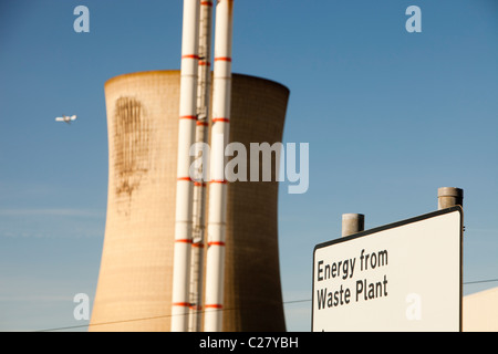 Energie aus Abfall Pflanze angeheizt durch die Verbrennung von Hausmüll in Billingham auf Teeside, UK. Stockfoto