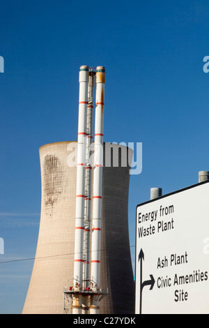 Energie aus Abfall Pflanze angeheizt durch die Verbrennung von Hausmüll in Billingham auf Teeside, UK. Stockfoto