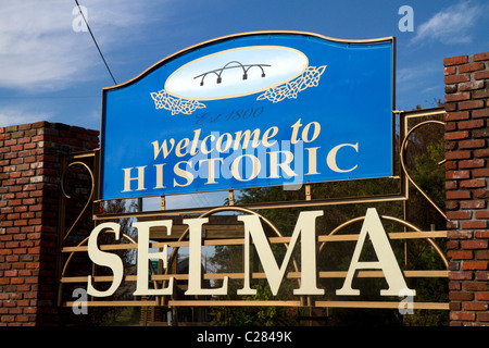 Melden Sie willkommen im historischen Selma, Alabama, USA. Stockfoto