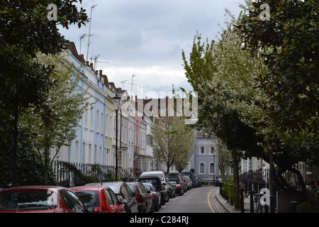 Bunte Häuser des Königs Road, Chelsea, London, UK ARTIFEX LUCIS Stockfoto