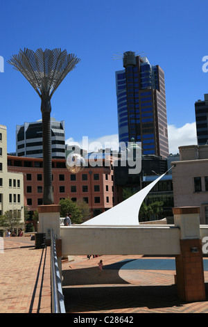 Aussicht von der Harbourfront Gehweg Lambton harbour Wellington Nordinsel Neuseeland Stockfoto