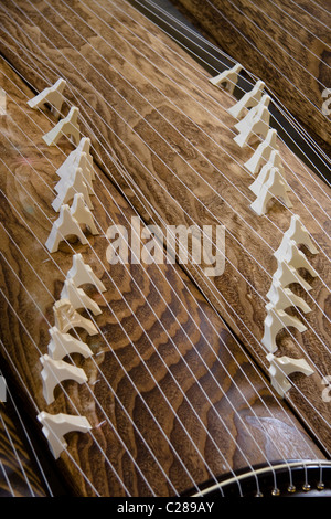 Alice-Gu-Zheng-Ensemble alte traditionelle chinesische gerupft aus Holz Volkslied Saiteninstrument Guzheng gu Zheng gu-zheng Stockfoto