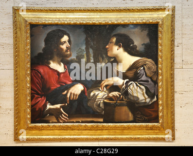 Christus und die Frau von Samaria von Guercino (Giovanni Francesco Barbieri) 1619-20-Redaktion nur verwenden. Stockfoto