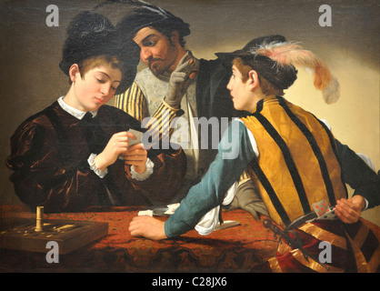 Die Falschspieler von Caravaggio, 1594 Stockfoto