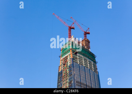 Kingkey 100, das höchste Gebäude in Shenzhen, China im Bau. Stockfoto