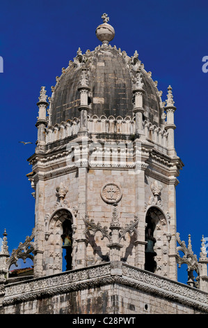 Portugal, Lissabon: Turm des Klosters des Heiligen Hieronymus in Belem Stockfoto