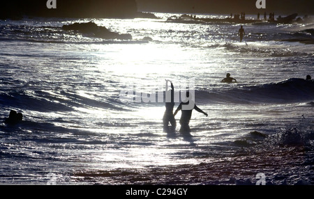 Menschen zu Fuß auf der Beach State Park Mazunte Oaxaca Mexico Stockfoto