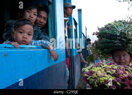 Mindayik Bahnhof. Thazi, Shwenyaung-Bahn-Linie. Myanmar Stockfoto