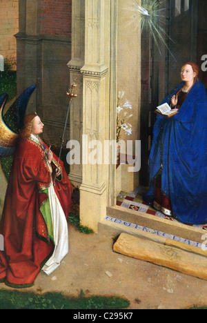 Detail: Die Verkündigung, ca. 1450, zugeschrieben Petrus Christus Stockfoto