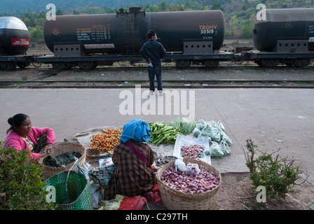 Mindayik Bahnhof. Thazi, Shwenyaung-Bahn-Linie. Myanmar Stockfoto