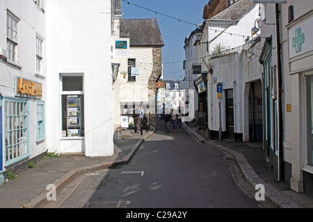 VORDERE STRAßE FOWEY CORNWALL. VEREINIGTES KÖNIGREICH. Stockfoto