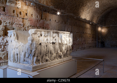 Hippólytos Sarkophag, gallische und römischen Circus Museum, Tarragona, Spanien Stockfoto