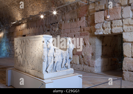 Hippólytos Sarkophag, gallische und römischen Circus Museum, Tarragona, Spanien Stockfoto