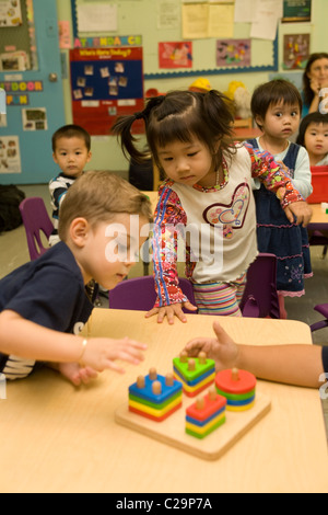 Kindergarten Klassenzimmer auf der Lower East Side von Manhattan, NYC. Stockfoto