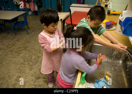 Kindergarten Klassenzimmer auf der Lower East Side von Manhattan, NYC. Stockfoto