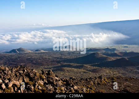Blick auf Mauna Loa von Mauna Kea Stockfoto