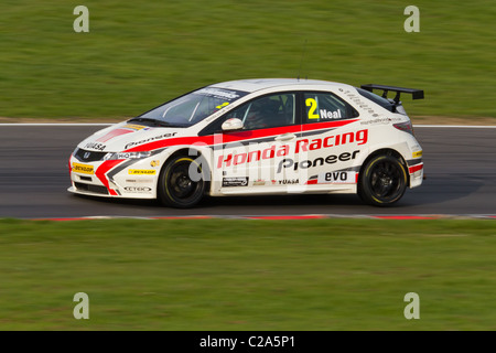 Matt Neal Honda Civic auf die 2011-erste Runde der British Touring Car Championship in Brands Hatch. Stockfoto