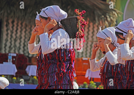 Tangsa Mädchen, Pangwa Stämme im Namdapha Öko-Kultur-Festival, Miao, Arunachal Pradesh, Indien Stockfoto