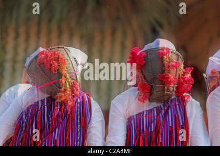 Tangsa Mädchen, Pangwa Stämme im Namdapha Öko-Kultur-Festival, Miao, Arunachal Pradesh, Indien Stockfoto