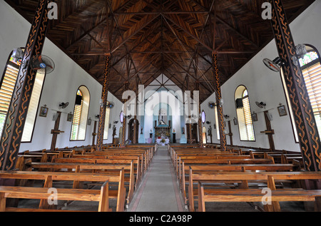 Innenseite der Anse Boileau Kirche in Anse Boileau, Insel Mahé, Seychellen Stockfoto