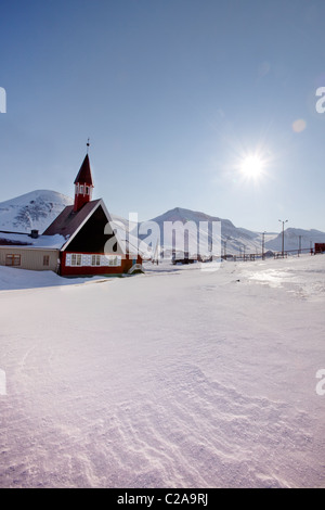 Der Evangelisch-Lutherischen Landeskirche in Longyearbyen, Norwegen Stockfoto