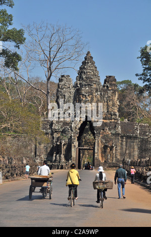 Angkor Thom Südeingang Siegestor Siem Reap Kambodscha Stockfoto