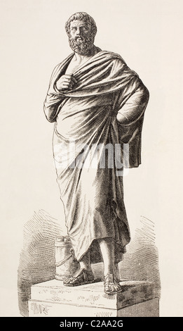 Sophokles, ca. 496 bis 406 v.. Antike griechische Dramatiker. Nach einer Statue im Lateran Museum Rom. Stockfoto