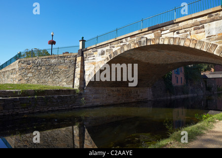 Die Wisconsin Avenue Brücke über den Kanal C & O im Georgetown historischen Bezirk von Washington, DC. Stockfoto