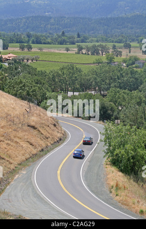 Verkehr auf der Autobahn 29 Calistoga California Stockfoto