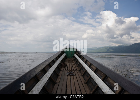 Boot am Inle-See, Myanmar Stockfoto