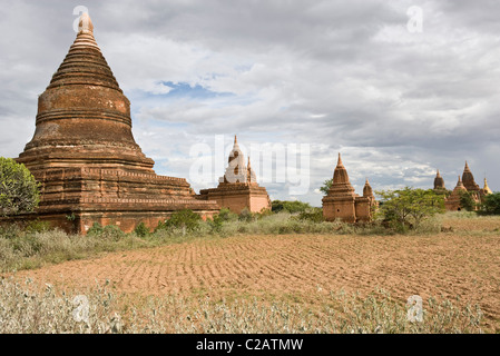 Bagan, Myanmar, antiken Tempeln und stupas Stockfoto