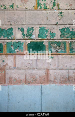 Alte Mauer mit abblätternde Farbe, close-up Stockfoto