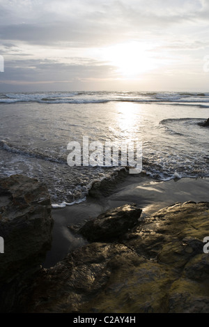 Sonnenuntergang am Chaung Tha, Myanmar Stockfoto