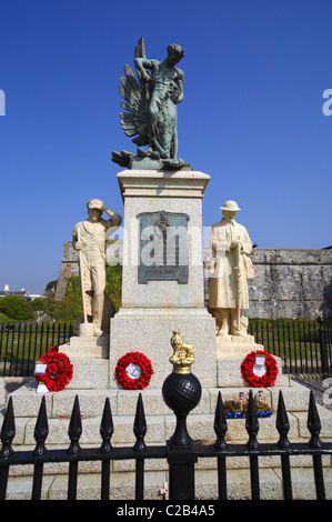 Die Royal Marines Memorial auf Plymouth Hacke in Devon, England. Stockfoto