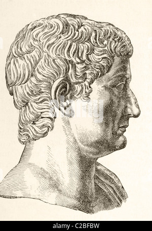 Tiberius Caesar Augustus 42BC - 37AD. Zweiter römischer Kaiser. Geboren Tiberius Claudius Nero. Stockfoto