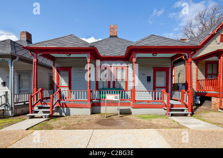 Doppelreihe Shotgun Häuser, Atlanta Stockfoto